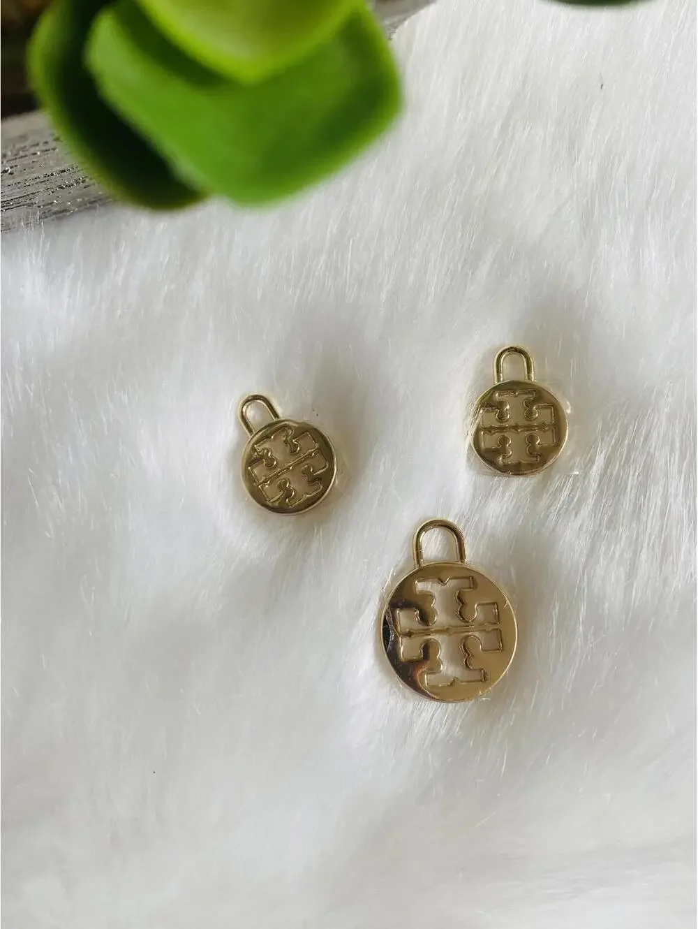 Tory Burch Gold Logo Charms Set of 3